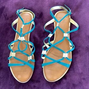 DIANE von FURSTENBERG Geek Style Ankle Strap Flat Sandals